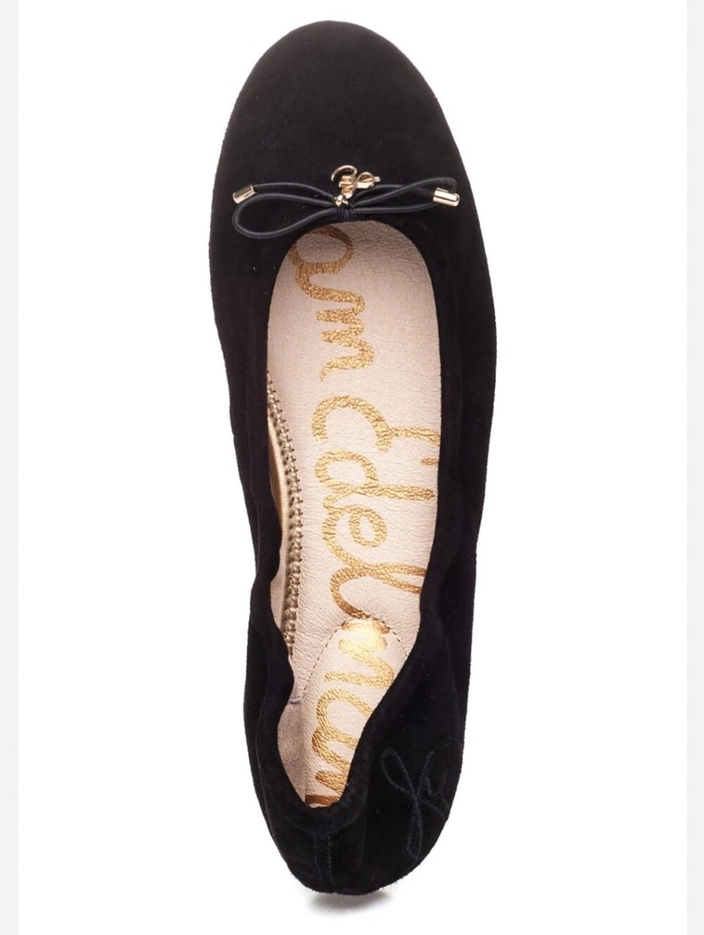 Sam Edelman Black Suede Bow Ballet Flat